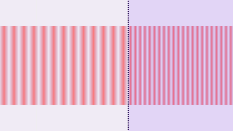 diagram showing waves hitting a surface at a 90 degree angle, allowing the light to continue straight.